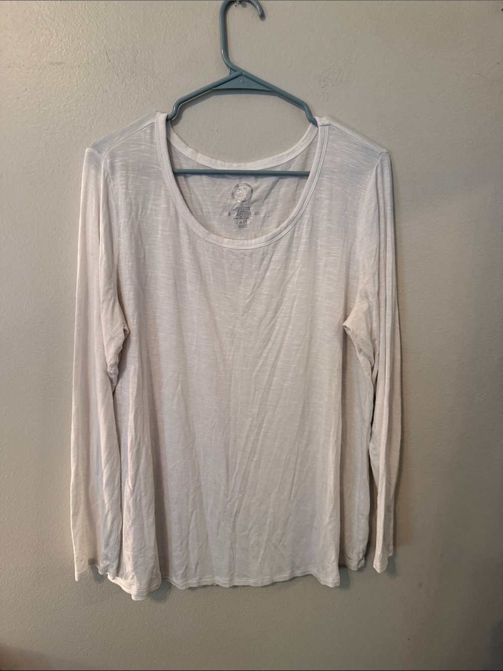 Maurices White/Cream Long Sleeve Shirt (Size: XL)